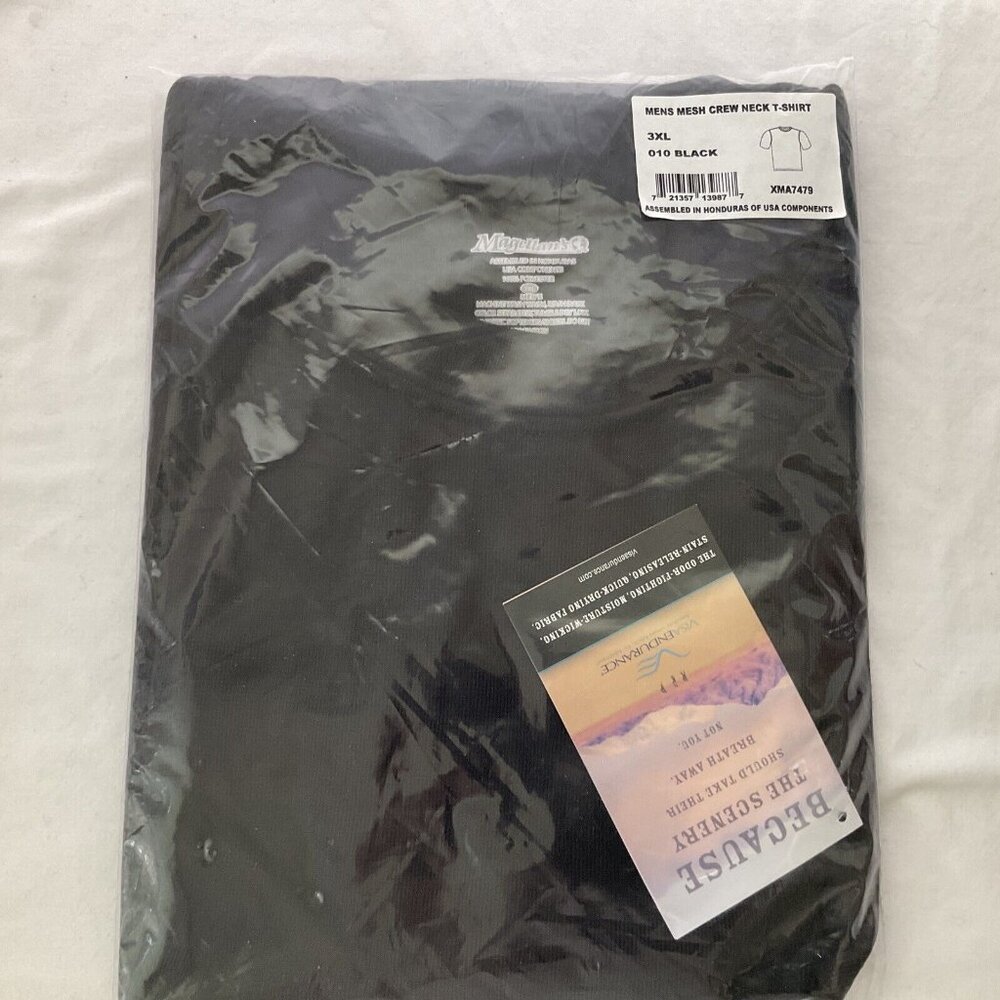 Magellan’s Men's Black Undershirt Short Sleeve T Shirt  3XL Mesh Visa Endurance